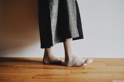 Silk Cotton Ribbed Socks