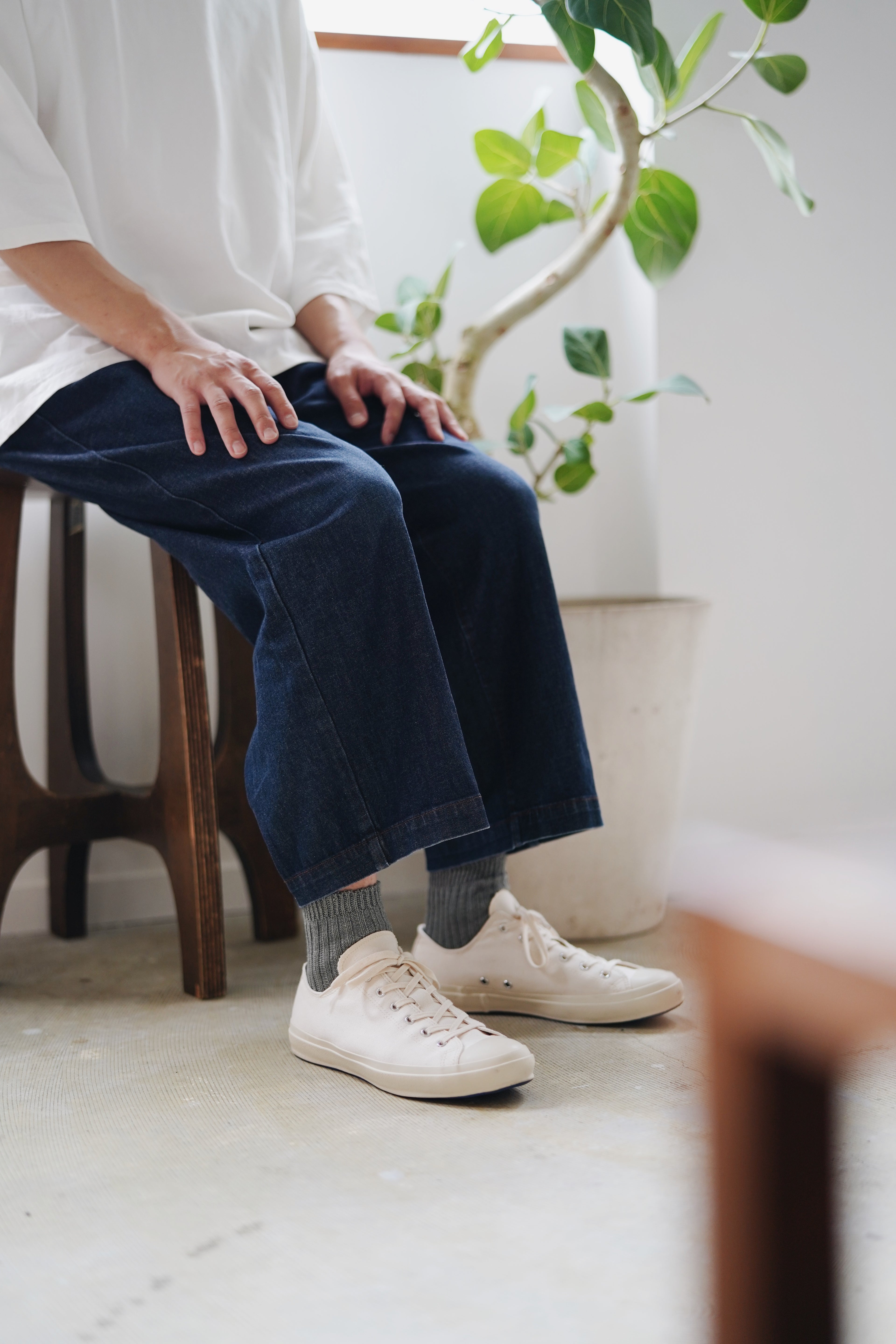 Linen Ribbed Socks