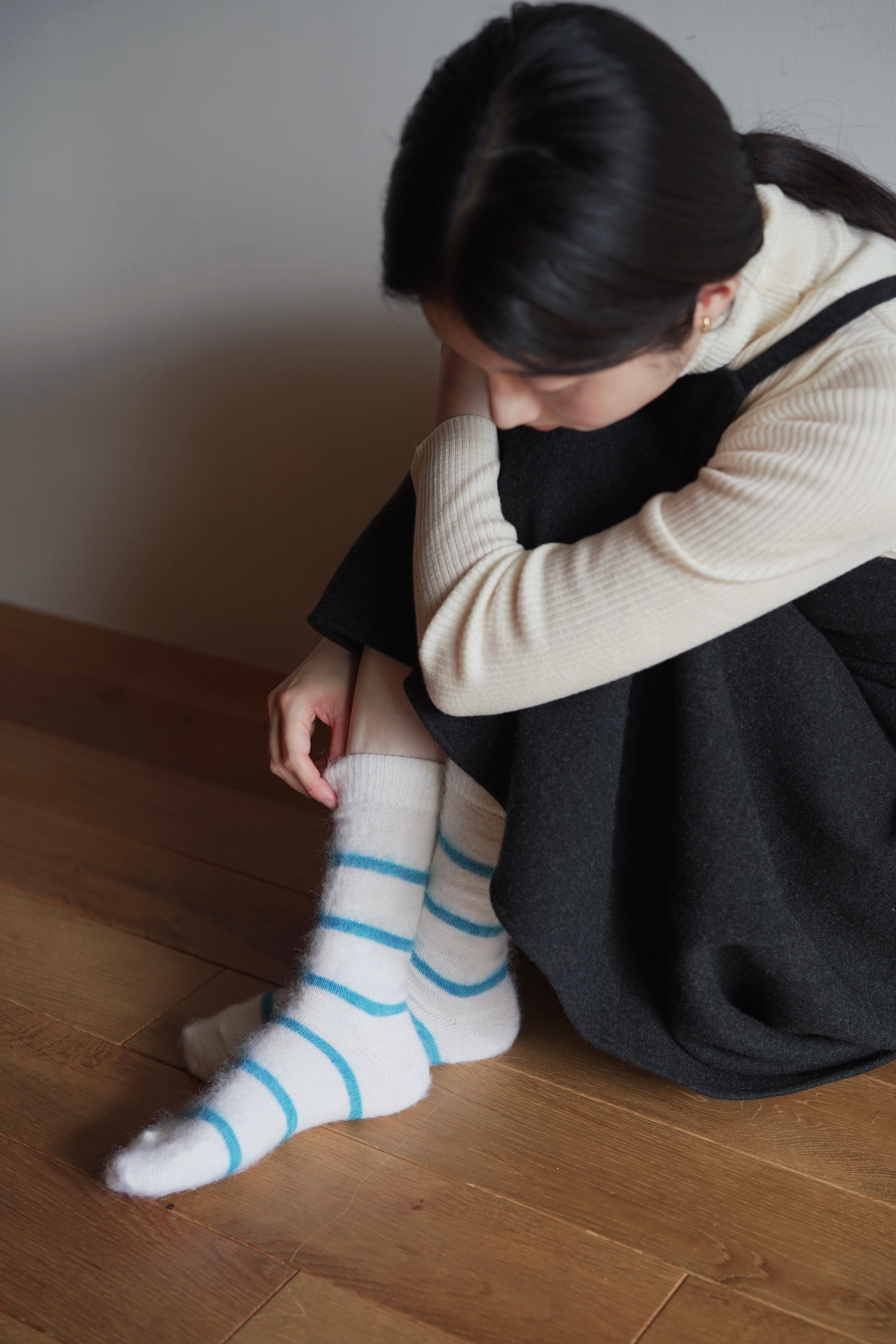 Mohair Wool Border Socks