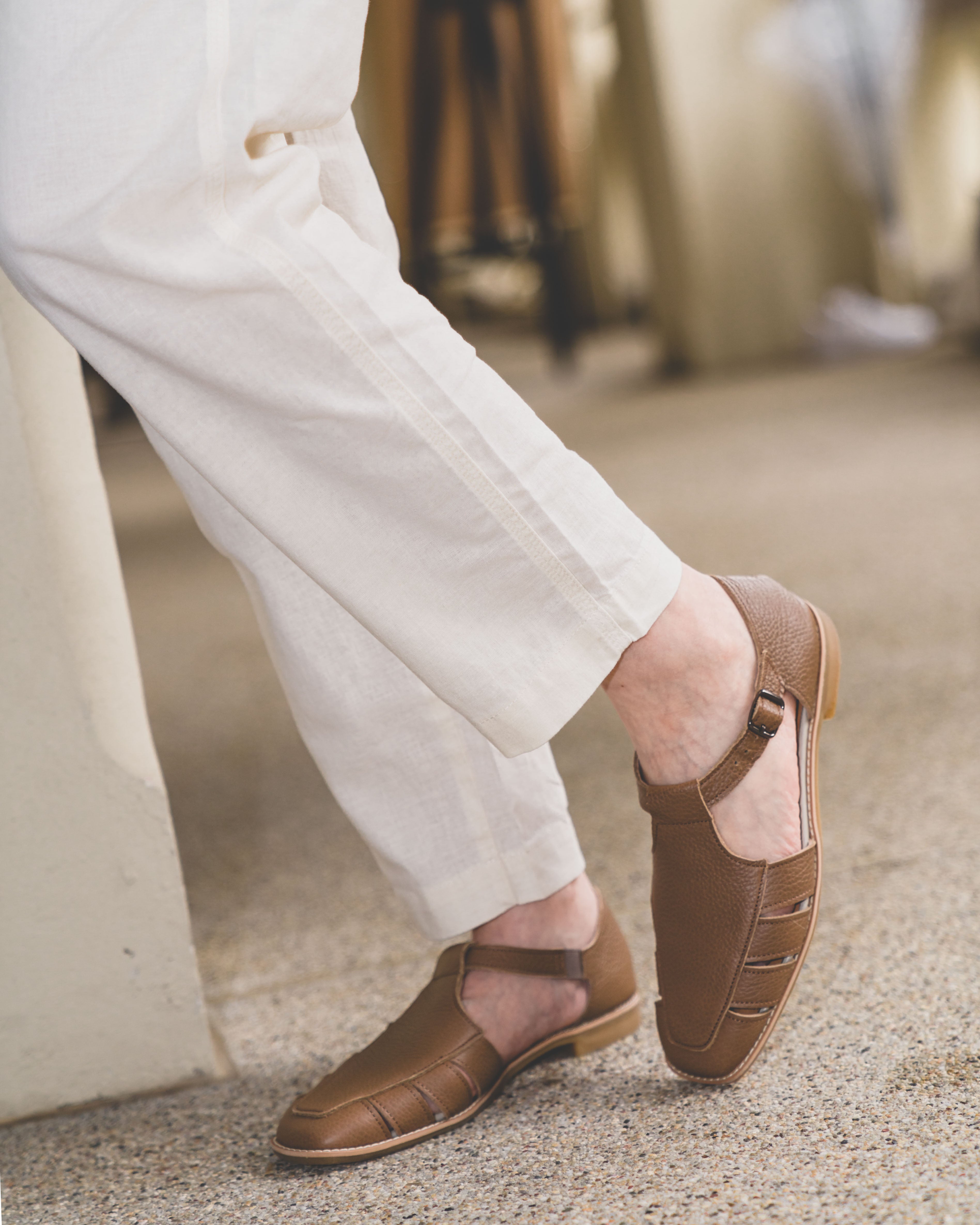 Gaia Gurkha Sandals - Chestnut Brown