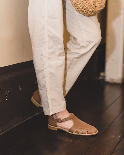 Gaia Gurkha Sandals - Chestnut Brown