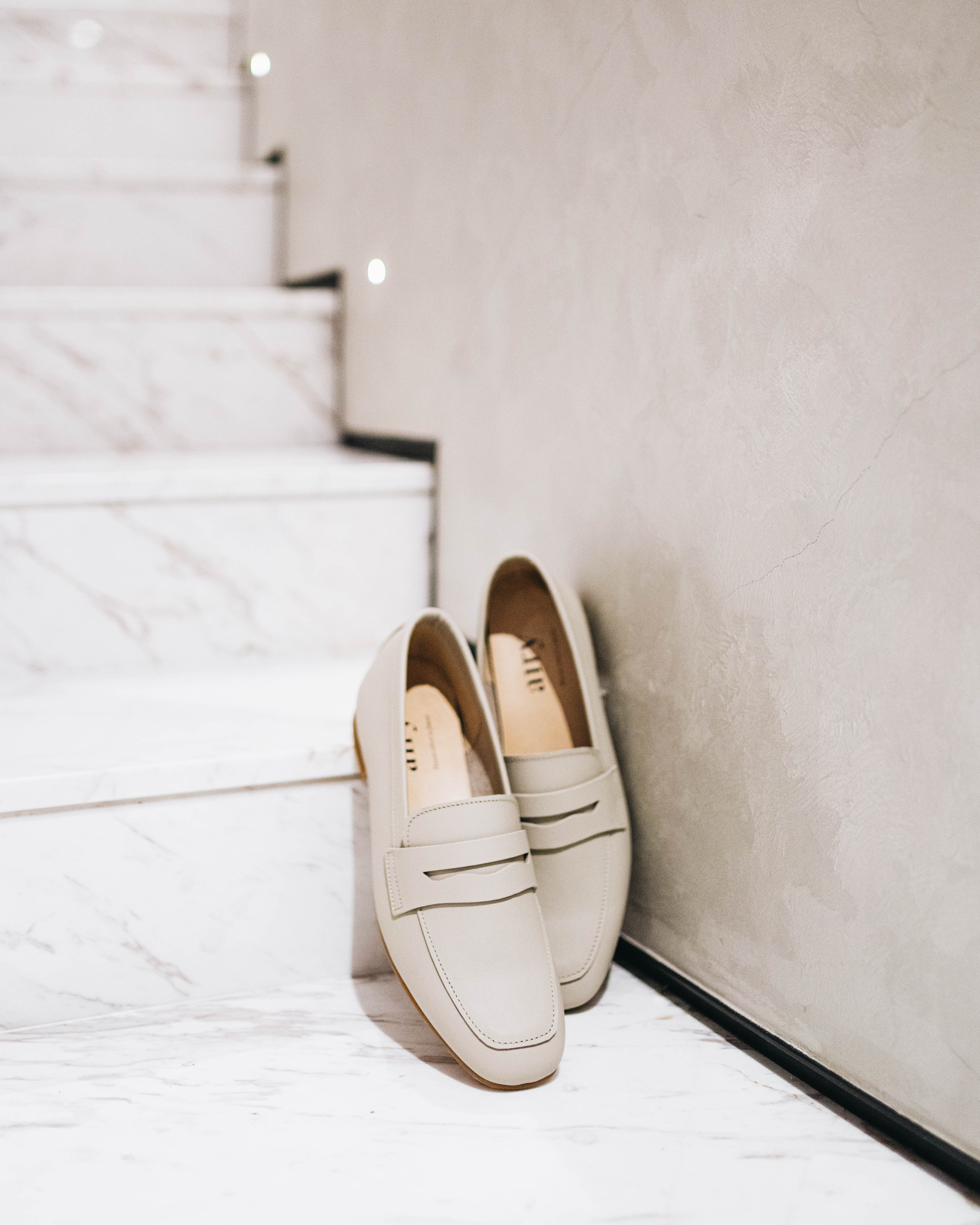 Thea Penny Loafers - Dove Grey