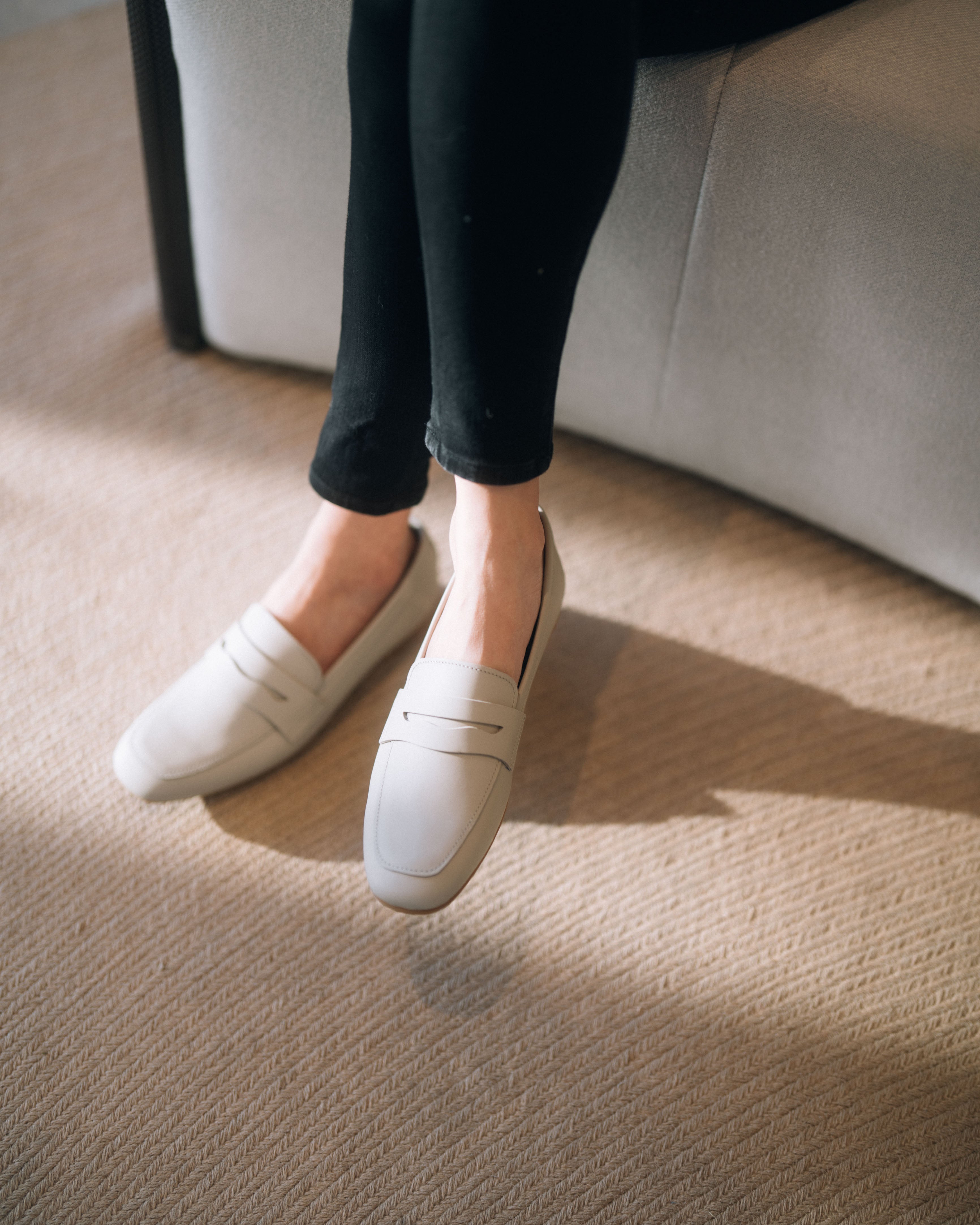 Thea Penny Loafers - Dove Grey