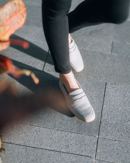 Thea Penny Loafers - Dove Grey