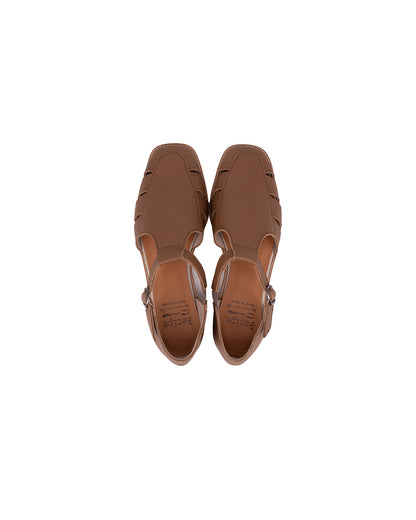 Gaia Gurkha Sandals - Chestnut Brown