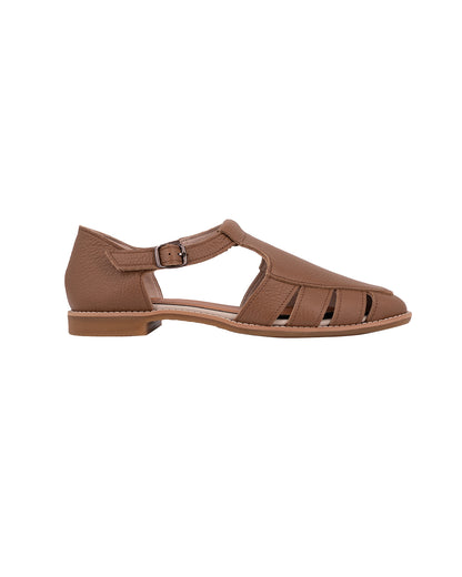 Gaia Gurkha Sandals - Chestnut Brown