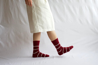 Mohair Wool Border Socks