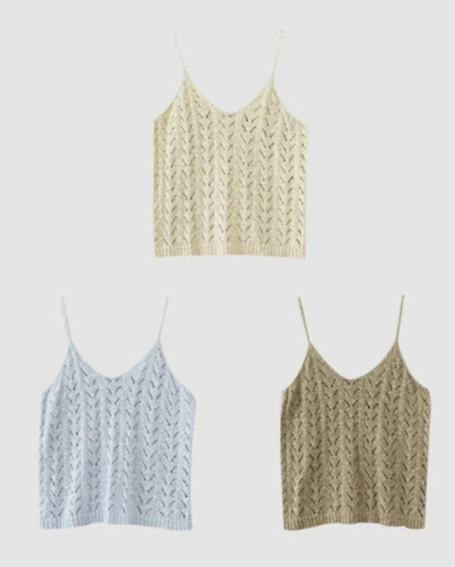 Soft cutwork knit top