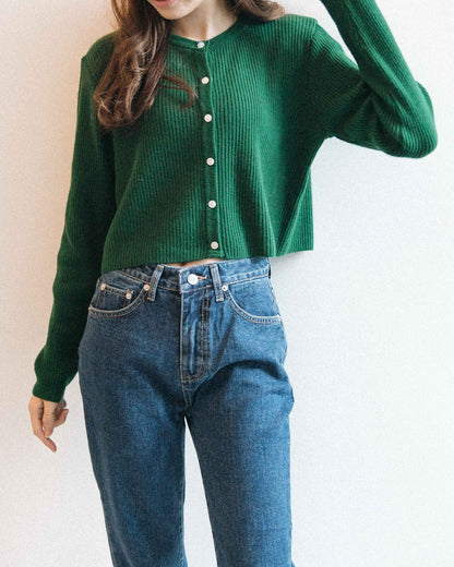 [ 大推]短版軟羊毛外套 Cashmere crop cardigan