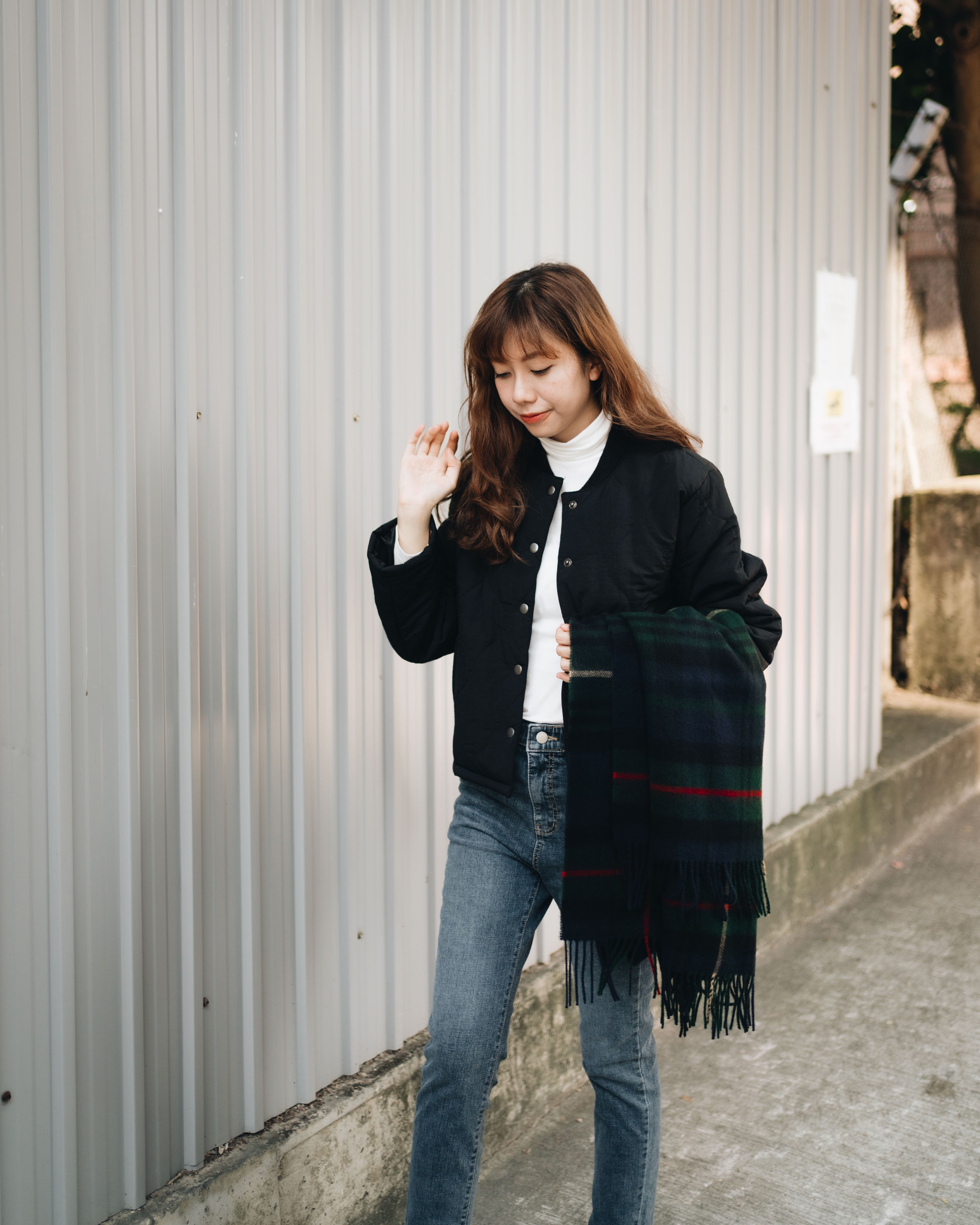 牛津格紋頸巾 Oxford plaid scarf