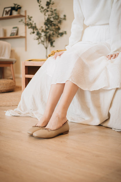 Flora Ballet Flats - Cement Beige