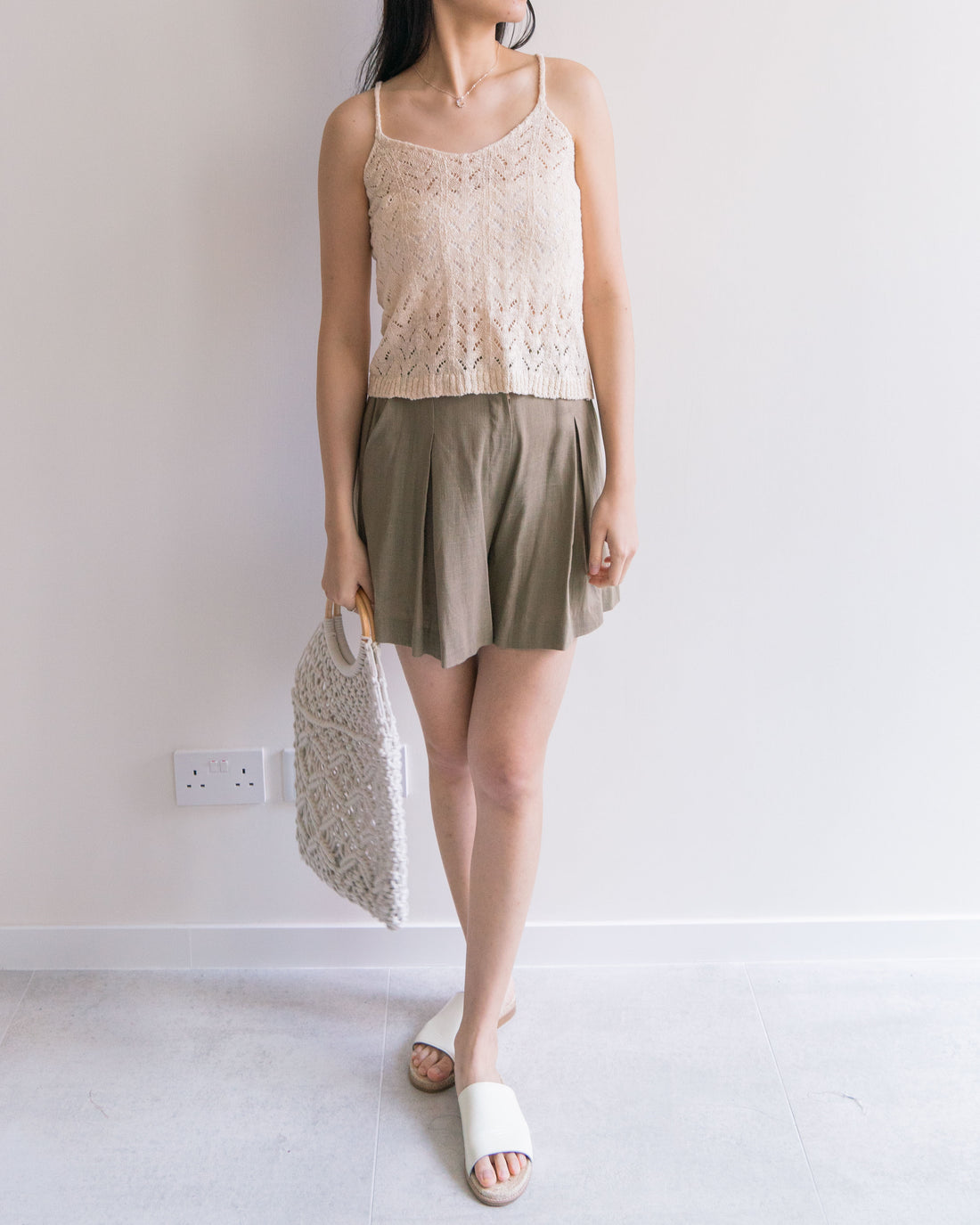 Soft cutwork knit top