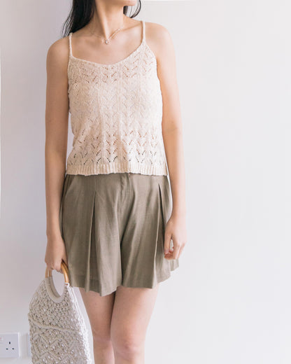 Soft cutwork knit top