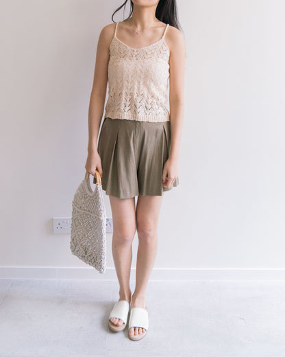 Soft cutwork knit top