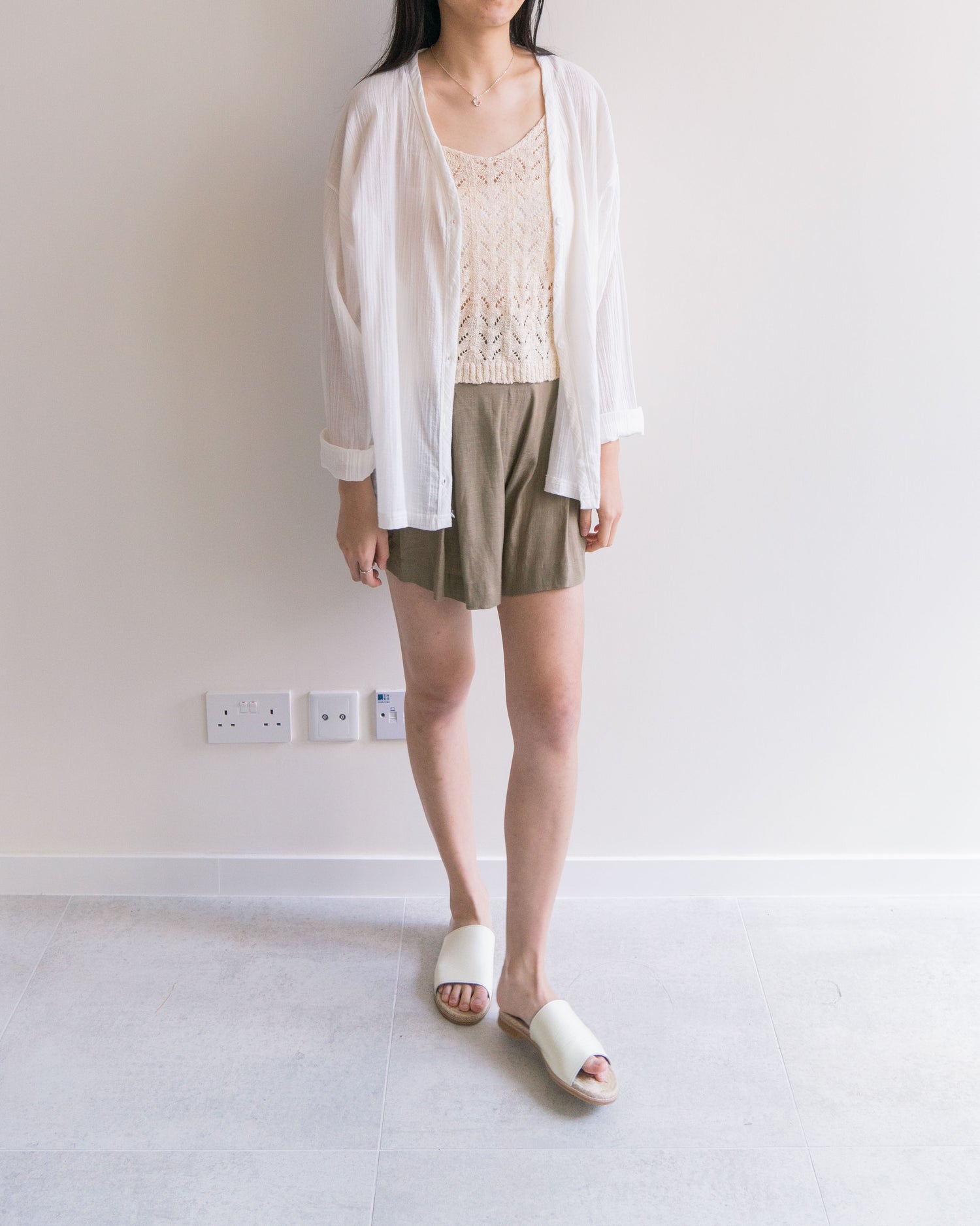 Soft cutwork knit top