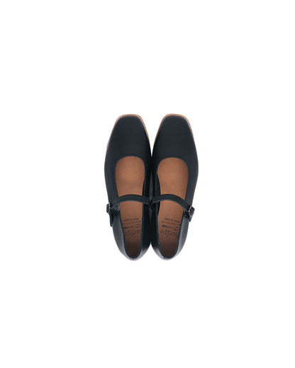 Lady Mary Jane Flats - Leather Black