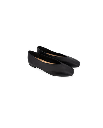 Olivia Flats - Leather Black